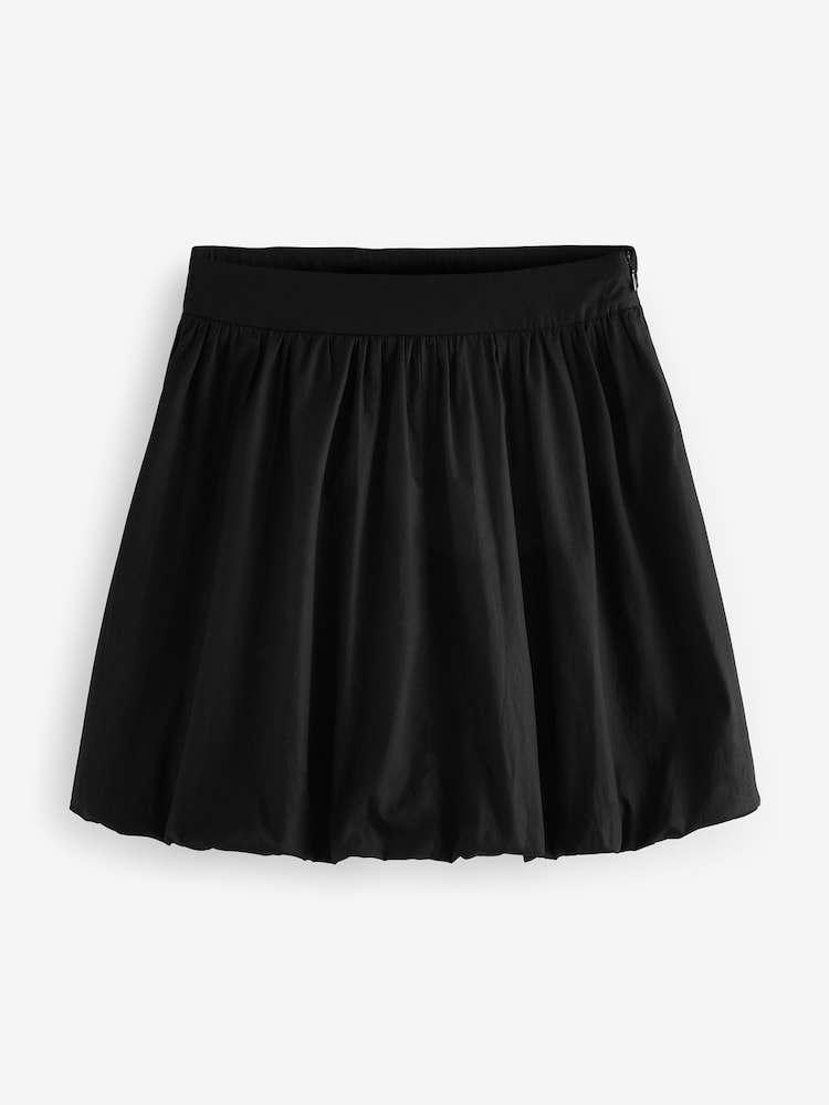 Black 100% Cotton Bubble Hem Mini Skirt - Image 5 of 6
