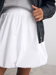 Blanc - 100#Mini Jupes avec ourlet à bulles en coton - Image 4 of 6