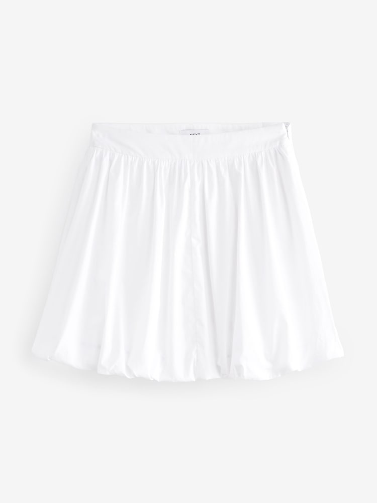 Blanc - 100#Mini Jupes avec ourlet à bulles en coton - Image 5 of 6