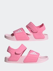 adidas light pink Adilette Kids Sandals - Image 5 of 9