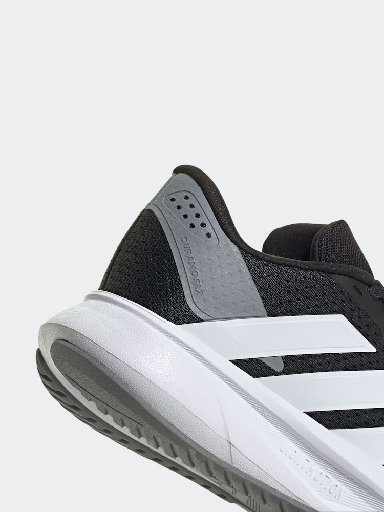adidas Black/White Duramo Juniors Running Shoes - Image 8 of 9