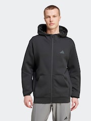 Svart - adidas Designad för träning Full-Zip Track Huvtröja - Bild 1 av 7