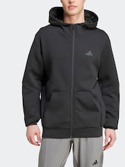 Svart - adidas Designad för träning Full-Zip Track Huvtröja - Bild 2 av 7