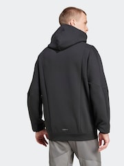 Svart - adidas Designad för träning Full-Zip Track Huvtröja - Bild 3 av 7