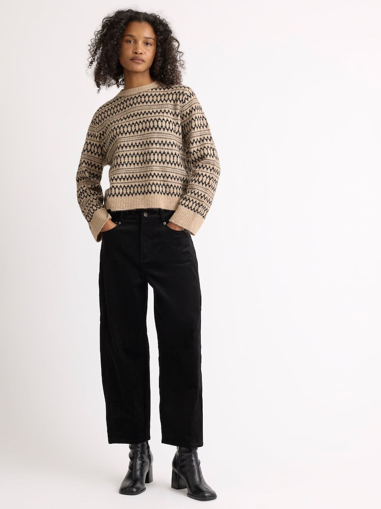 Albaray Black Cord Barrel Trousers - Image 1 of 4 Albaray Black Cord Barrel Trousers - Image 1 of 4