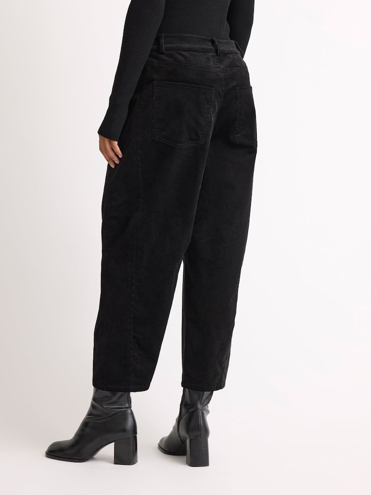 Albaray Black Cord Barrel Trousers - Image 2 of 4 Albaray Black Cord Barrel Trousers - Image 2 of 4
