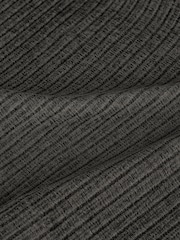 Charcoal Grey Chunky Cord Eyelet Lined Curtains - Image 6 of 7