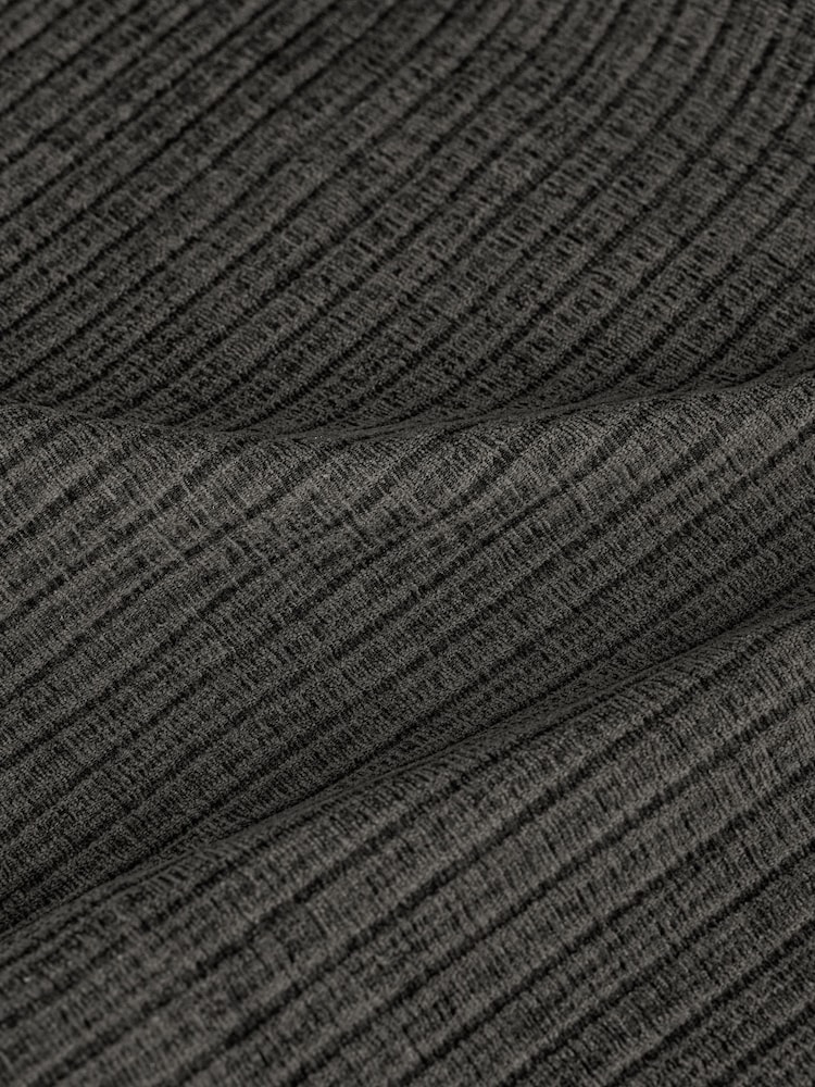 Charcoal Grey Chunky Cord Eyelet Lined Curtains - Image 6 of 7