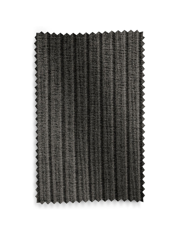 Charcoal Grey Chunky Cord Eyelet Lined Curtains - Image 7 of 7