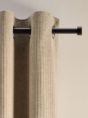 Natural Chunky Cord Eyelet Lined Curtains - Image 1 of 7