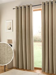 Natural Chunky Cord Eyelet Lined Curtains - Image 2 of 7