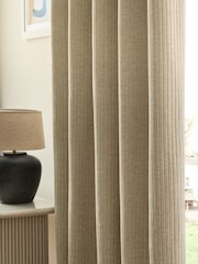 Natural Chunky Cord Eyelet Lined Curtains - Image 5 of 7