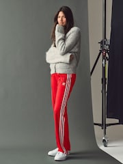 adidas Red Straight Firebird 3 Stripe Straight Trackpants - Image 1 of 9