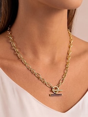 Peers Hardy Gold Peers Hardy 18ct Plated Chunky Dark Cherry Bar Necklace - Image 1 of 4