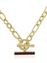 Peers Hardy Gold Peers Hardy 18ct Plated Chunky Dark Cherry Bar Necklace - Image 3 of 4