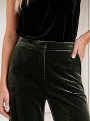 Aspiga Green Palazzo Velvet Trousers - Image 2 of 4