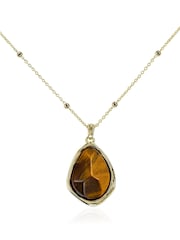 Peers Hardy Gold Radley 18ct Plated Tigers Eye Drop Charm Necklace - Image 2 of 4