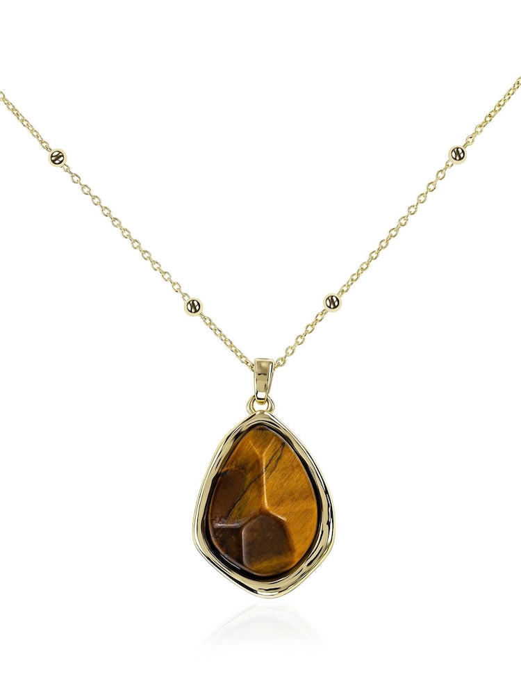 Peers Hardy Gold Radley 18ct Plated Tigers Eye Drop Charm Necklace - Image 2 of 4 Peers Hardy Gold Radley 18ct Plated Tigers Eye Drop Charm Necklace - Image 2 of 4
