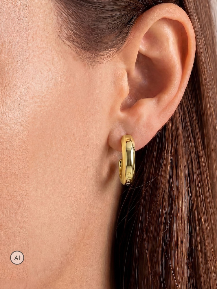 Peers Hardy Gold Tone Radley 18ct Plated Hoop Earrings - Image 1 of 3