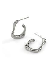 Peers Hardy Silver Plated Peers Hardy  Molten Hoop Earrings - Image 3 of 4