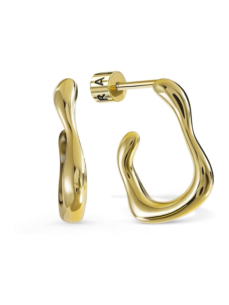 Radley Gold Radley Gold 18ct Plated Molten Hoop Earrings - Image 2 of 4 Radley Gold Radley Gold 18ct Plated Molten Hoop Earrings - Image 2 of 4