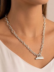 Peers Hardy Silver Peers Hardy Plated Chunky T-Bar Necklace - Image 1 of 4