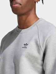 adidas Originals Grey Trefoil Essentials Crew Sweatshirt - Image 11 of 12
