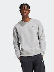 adidas Originals Grey Trefoil Essentials Crew Sweatshirt - Image 7 of 12
