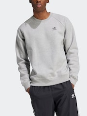 adidas Originals Grey Trefoil Essentials Crew Sweatshirt - Image 8 of 12