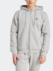 Grå - adidas Originals Essentials Full Zip Hoodie - Bild 2 av 7