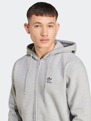 Grå - adidas Originals Essentials Full Zip Hoodie - Bild 5 av 7