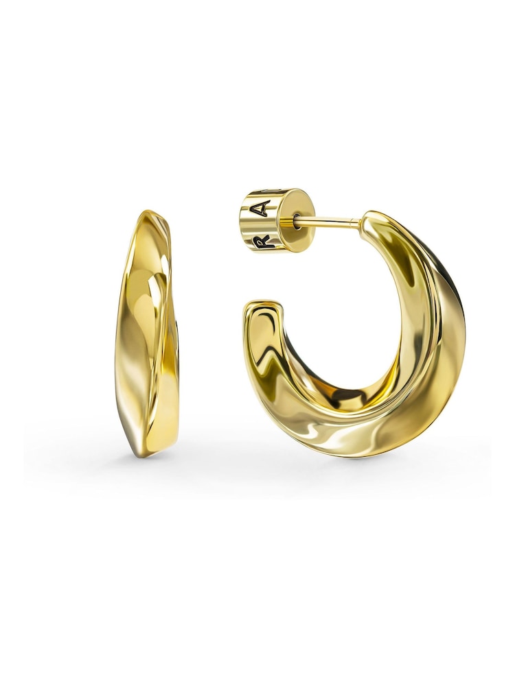 Peers Hardy Gold Radley 18ct Plated Twist Hoop Earrings - Image 1 of 4 Peers Hardy Gold Radley 18ct Plated Twist Hoop Earrings - Image 1 of 4