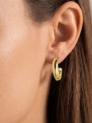 Peers Hardy Gold Radley 18ct Plated Twist Hoop Earrings - Image 2 of 4