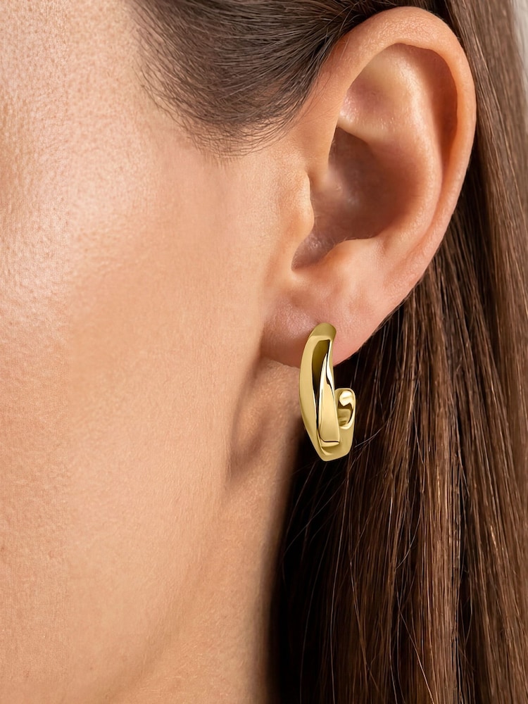 Peers Hardy Gold Radley 18ct Plated Twist Hoop Earrings - Image 2 of 4 Peers Hardy Gold Radley 18ct Plated Twist Hoop Earrings - Image 2 of 4