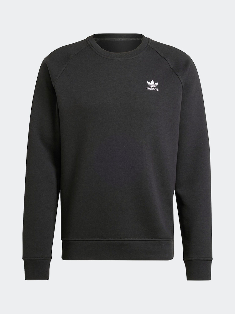 adidas Originals Black Trefoil Essentials Crew Sweatshirt - Image 5 of 5