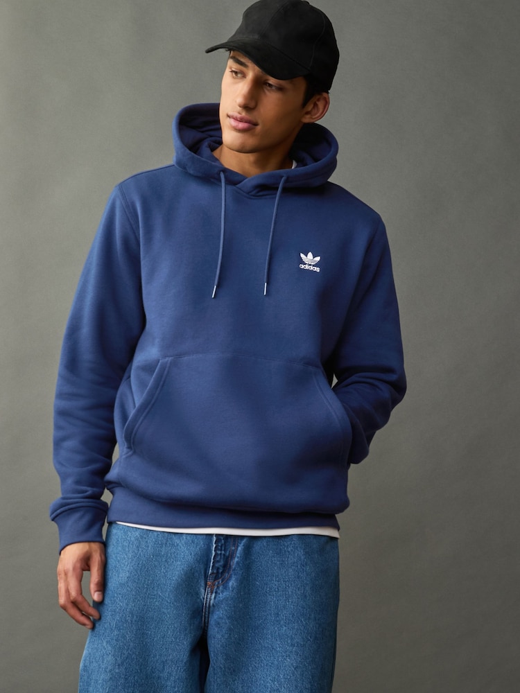 adidas Originals Blue Trefoil Essentials Hoodie - Image 1 of 12
