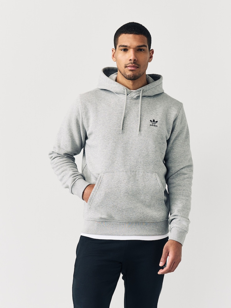 adidas Originals Grey Trefoil Essentials Hoodie - Image 1 of 5