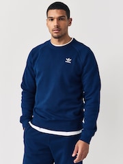 adidas Originals Blue Trefoil Essentials Crew Sweatshirt - Image 1 of 5