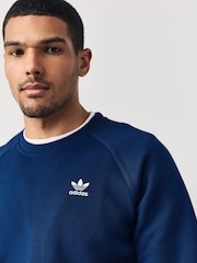 adidas Originals Blue Trefoil Essentials Crew Sweatshirt - Image 4 of 5