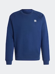 adidas Originals Blue Trefoil Essentials Crew Sweatshirt - Image 5 of 5
