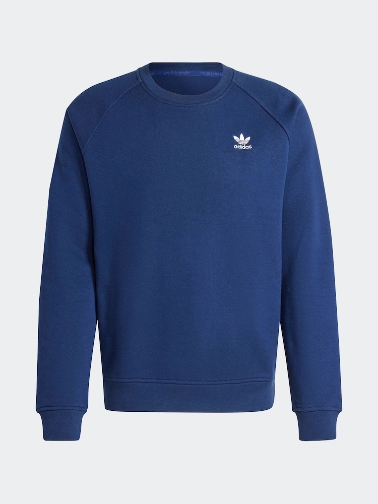 adidas Originals Blue Trefoil Essentials Crew Sweatshirt - Image 5 of 5