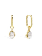 Peers Hardy Gold Peers Hardy 18ct Plated Pearl Drop Hoop Earrings - Image 2 of 5