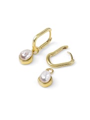 Peers Hardy Gold Peers Hardy 18ct Plated Pearl Drop Hoop Earrings - Image 4 of 5
