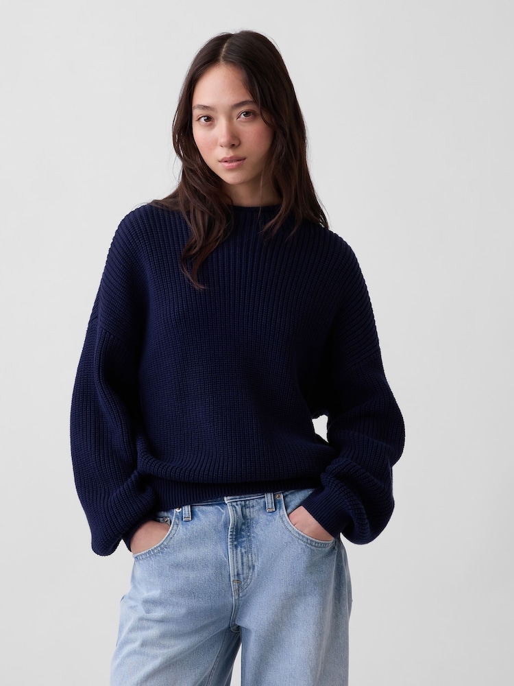 Gap Navy Oversized Rolled Neck Jumper - Image 1 of 4