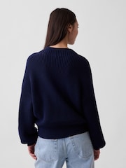Gap Navy Oversized Rolled Neck Jumper - Image 2 of 4
