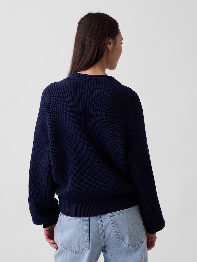 Gap Navy Oversized Rolled Neck Jumper - Image 2 of 4