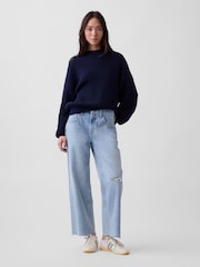 Gap Navy Oversized Rolled Neck Jumper - Image 3 of 4