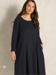 Evans Black Pocket Detail Dress - Image 1 of 6