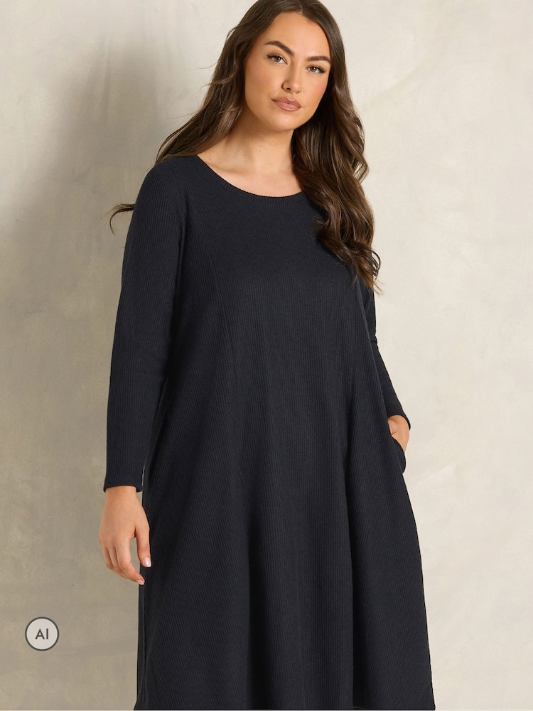 Evans Black Pocket Detail Dress - Image 1 of 6 Evans Black Pocket Detail Dress - Image 1 of 6