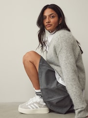 adidas Originals Grey Gazelle Bold Trainers - Image 2 of 11